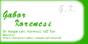 gabor korencsi business card